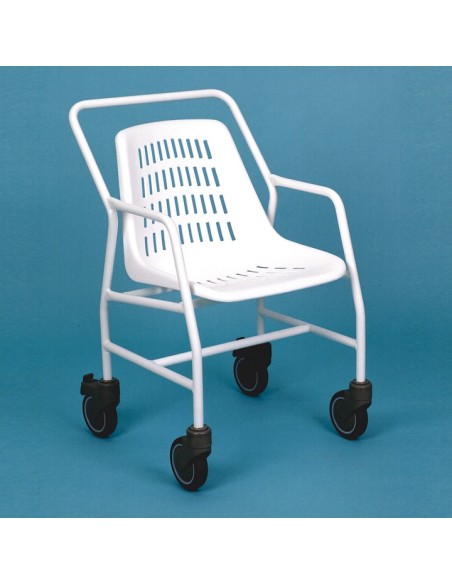 Silla de ducha con ruedas asiento PVC 