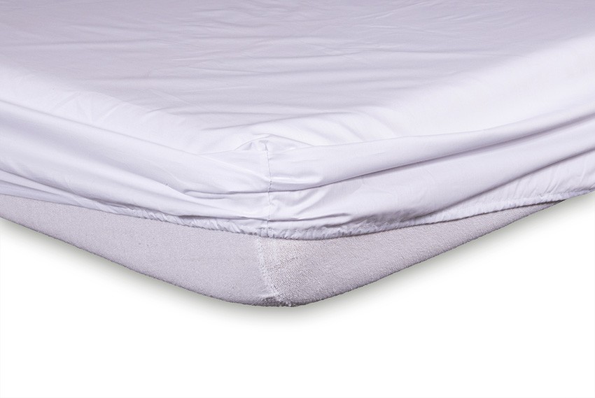 Sábana bajera ajustable de punto de algodón para topper de colchón 140 x 200  cm blanco